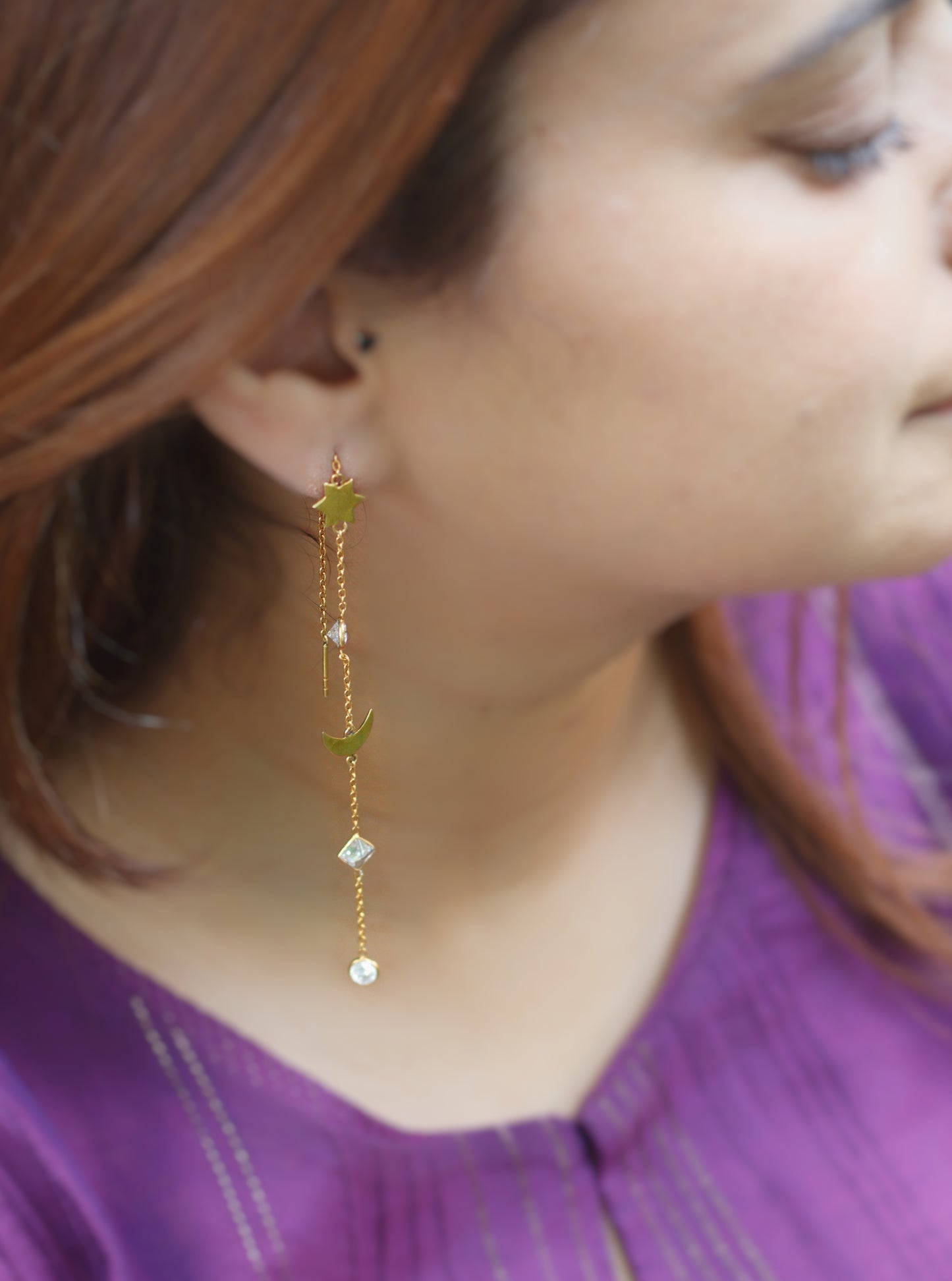 Sun Moon Sui Dhaga earrings