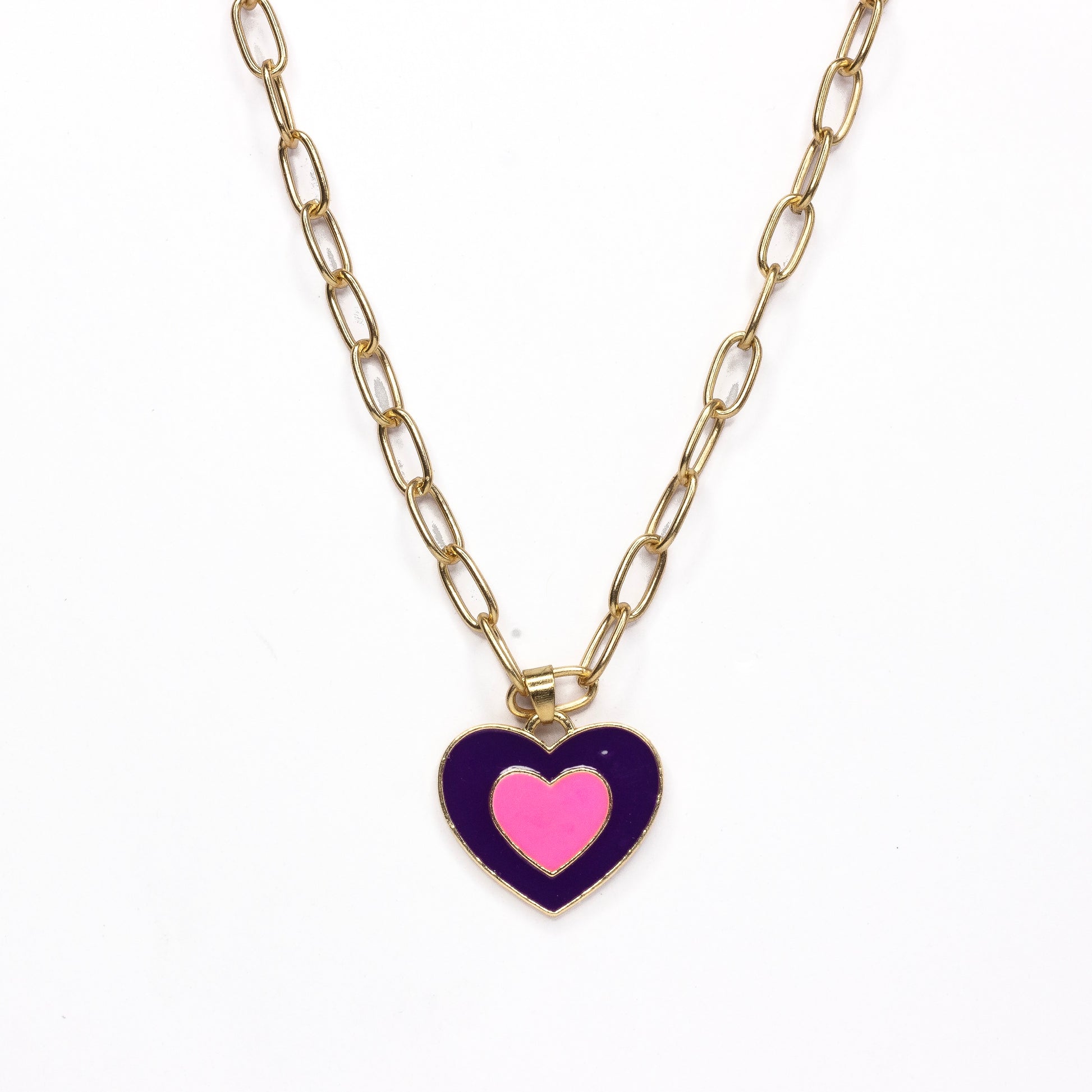 Purple Heart Necklace | Faux pearl necklace, Y2k necklace, Rhinestone heart