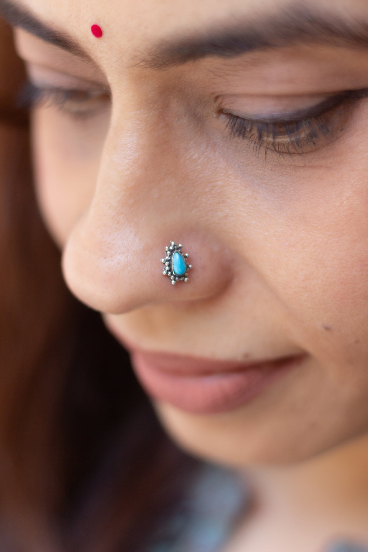 Turquoise Stone Nose Pin