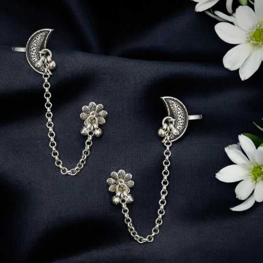 Silver Moon Earcuffs