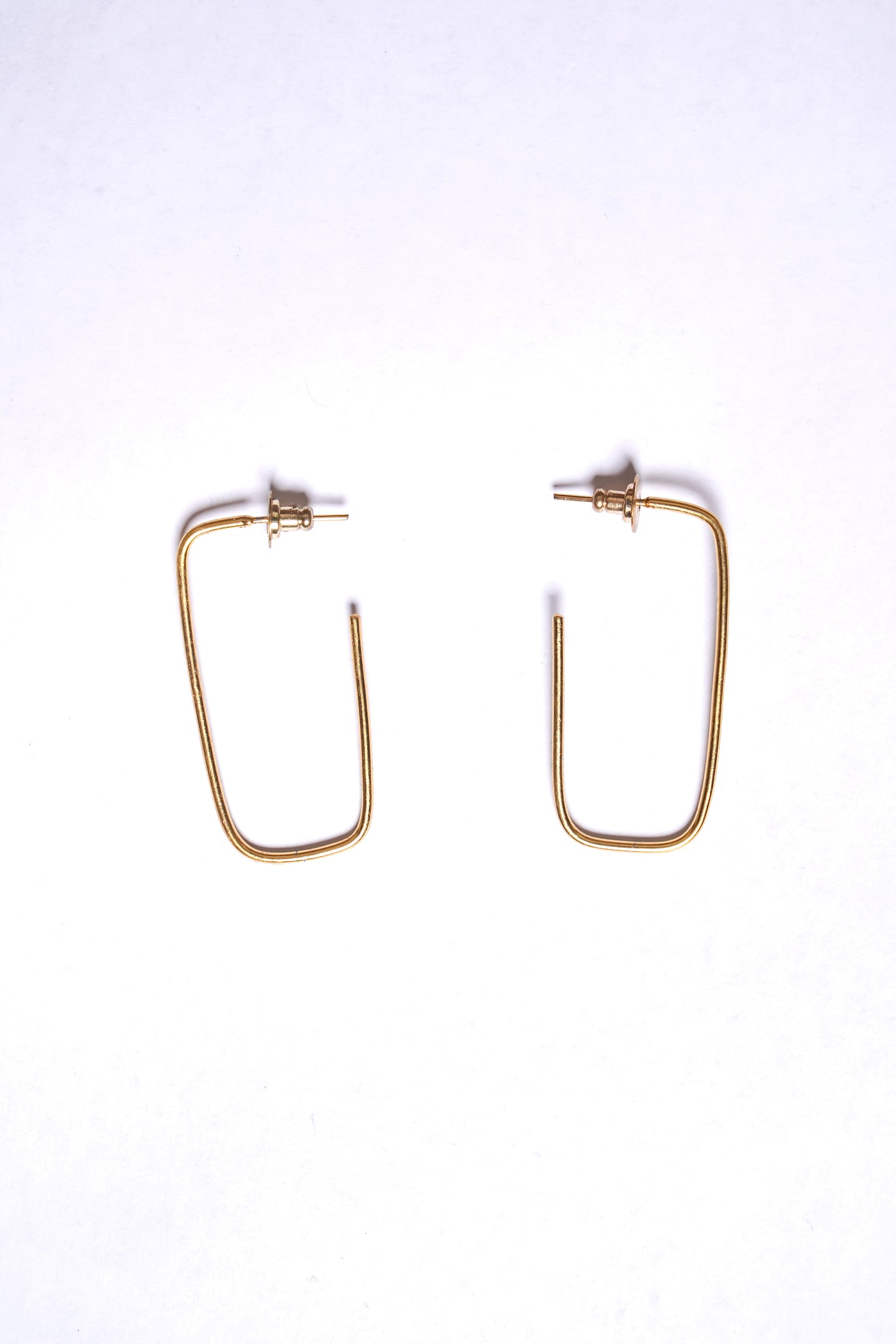 BRASS RECTANGLE HOOPS