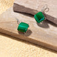 Malachite Square Sterling Silver Earring