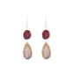 Garnet Red - Champaign Droozy Silver Earring