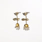 Three Layer Amber Earring - Gold Finish