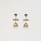 Three Layer Amber Earring - Gold Finish